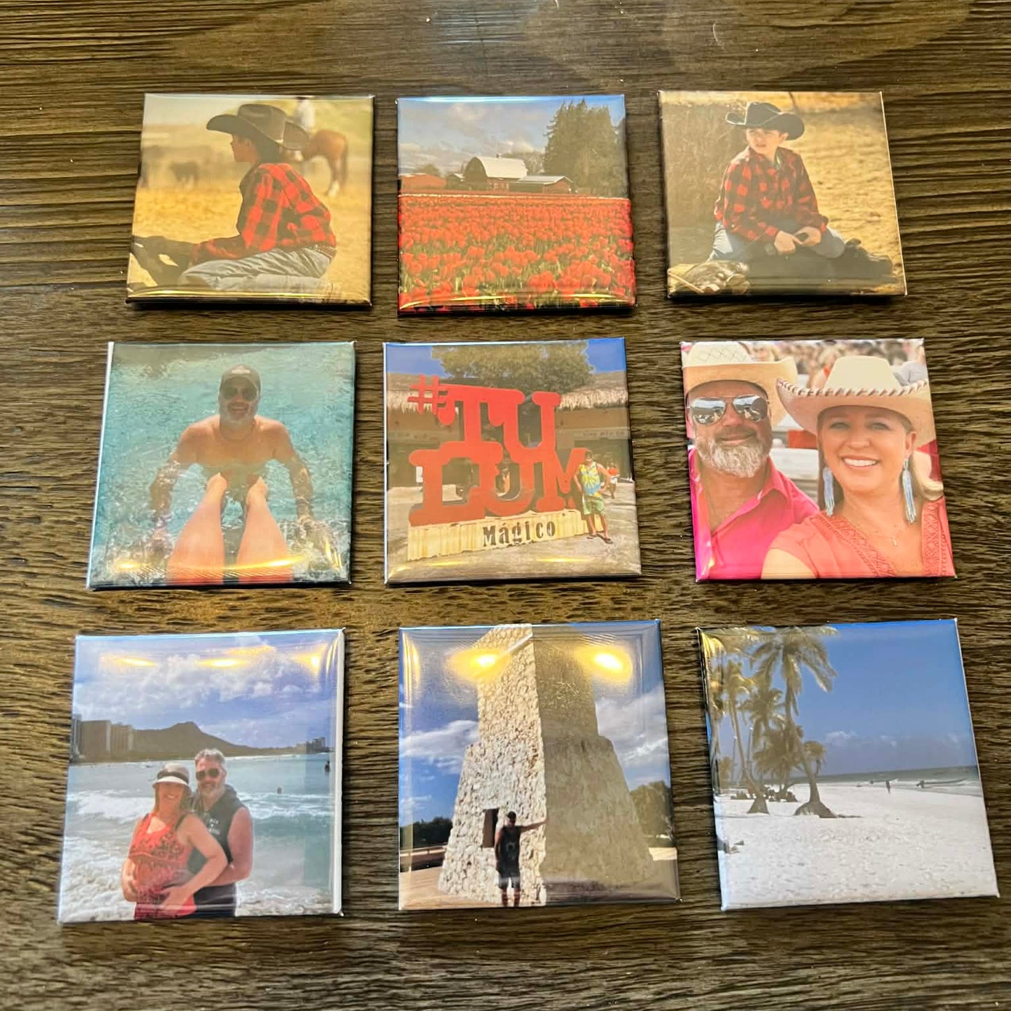 2"x 2" Photo Magnet set of 9