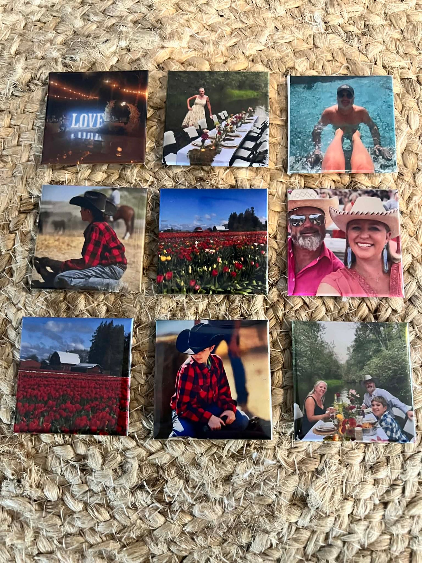 2.5"x 2.5" Photo Magnet set of 9